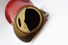 Aldo Tura Italian Modernist Pitcher in Brass and Dyed Red Goatskin by Aldo Tura - 4610927