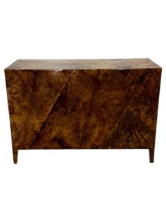 Aldo Tura Lacquered Goatskin w brass Inlay 3 Drawer Dresser Italy 1970 - 4217028