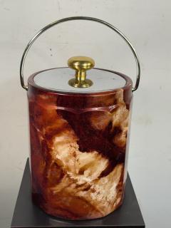 Aldo Tura MID CENTURY FAUX GOATSKIN ICE BUCKET IN THE MANNER OF ALDO TURA - 4320945