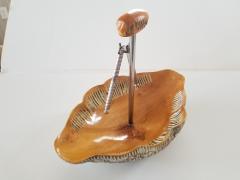 Aldo Tura Macabo Cusano ALDO TURA Carved Wood Nut Bowl Nutcracker Milan Italy 1960s - 1546633