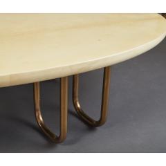 Aldo Tura Massive Oval Coffee Table in Parchment and Bronze by Aldo Tura Italy 1960s - 2343038