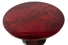 Aldo Tura Mid Century Italian Low Parchment Pedestal Table By Aldo Tura - 4333971