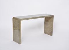 Aldo Tura Mid Century Modern Console Table Made of Laquered Goat Skin by Aldo Tura - 3311605