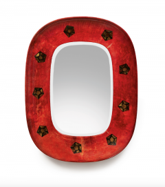 Aldo Tura Mid Century Wall Mirror in Stained Parchment by Aldo Tura - 1889456