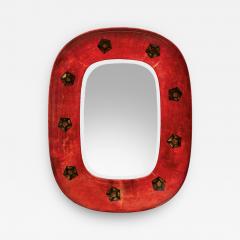 Aldo Tura Mid Century Wall Mirror in Stained Parchment by Aldo Tura - 1892002