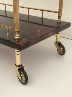 Aldo Tura Petit Aldo Tura Bar Cart in Brown Parchment - 440147