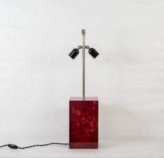 Aldo Tura Rare Red Goatskin lamp By Aldo Tura - 1030014