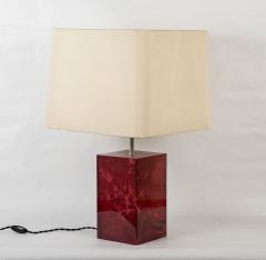 Aldo Tura Rare Red Goatskin lamp By Aldo Tura - 1030016