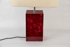 Aldo Tura Rare Red Goatskin lamp By Aldo Tura - 1030017