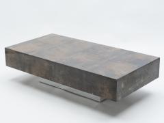 Aldo Tura Rare goatskin parchment coffee table by Aldo Tura 1960s - 1329754
