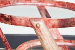 Aldo Tura Rose Lacquered Goatskin and Brass Bar Cart by Aldo Tura - 4364133