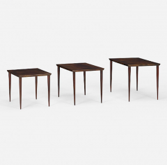 Aldo Tura Set of 3 Lacquered Goatskin Nesting Tables by Aldo Tura - 4384728
