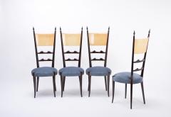 Aldo Tura Set of Four Italian Mid Century Modern High Back Dining Chairs by Aldo Tura - 1961215