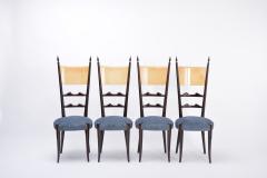 Aldo Tura Set of Four Italian Mid Century Modern High Back Dining Chairs by Aldo Tura - 1961216