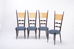 Aldo Tura Set of Four Italian Mid Century Modern High Back Dining Chairs by Aldo Tura - 1961217