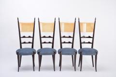 Aldo Tura Set of Four Italian Mid Century Modern High Back Dining Chairs by Aldo Tura - 1961218