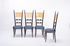 Aldo Tura Set of Four Italian Mid Century Modern High Back Dining Chairs by Aldo Tura - 1961219