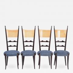 Aldo Tura Set of Four Italian Mid Century Modern High Back Dining Chairs by Aldo Tura - 1962642