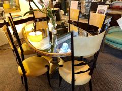 Aldo Tura Set of Six Italian Aldo Tura Side Dining Chairs in Goatskin and Parchment - 1292869