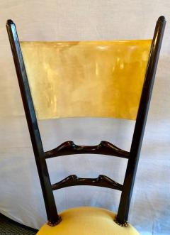 Aldo Tura Set of Six Italian Aldo Tura Side Dining Chairs in Goatskin and Parchment - 3001185