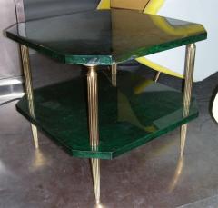 Aldo Tura Side table covered with green goatskin by Aldo Tura - 854215