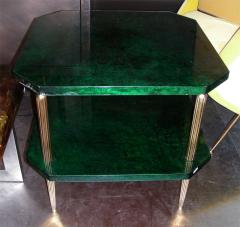 Aldo Tura Side table covered with green goatskin by Aldo Tura - 854218