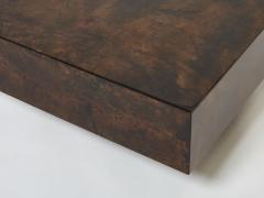 Aldo Tura Square goatskin parchment coffee table by Aldo Tura 1960s - 2560143