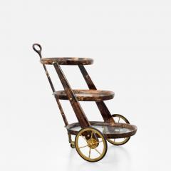 Aldo Tura Stylish Lacquered Parchment Bar Cart by Aldo Tura - 340816