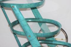 Aldo Tura Stylish Three Tier Lacquered Goatskin Bar Cart by Aldo Tura 1960 Italy - 3242743