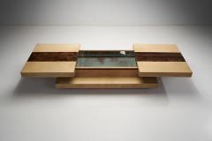 Aldo Tura Two Tiered Sliding Coffee Table with Hidden Bar by Aldo Tura Italy 1970s - 3100075