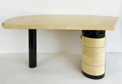 Aldo Tura Vintage Aldo Tura Post Modern Lacquered Parchment Desk Italy - 4529938