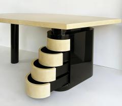 Aldo Tura Vintage Aldo Tura Post Modern Lacquered Parchment Desk Italy - 4530050