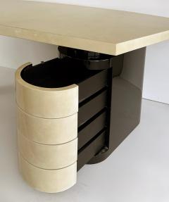 Aldo Tura Vintage Aldo Tura Post Modern Lacquered Parchment Desk Italy - 4530065
