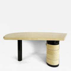 Aldo Tura Vintage Aldo Tura Post Modern Lacquered Parchment Desk Italy - 4532580