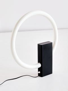 Aldo van den Nieuwelaar Minimalist Circular Tube Table Lamp with Black Steel Base Netherlands 1970s - 1882005