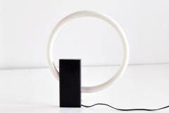 Aldo van den Nieuwelaar Minimalist Circular Tube Table Lamp with Black Steel Base Netherlands 1970s - 1882007