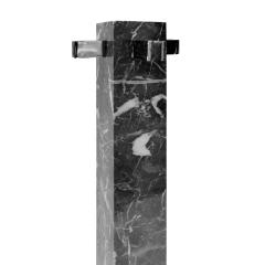 Alessandro Albrizzi Albrizzi Fireplace Tool Set In Figured Gray Marble And Chrome 1970s - 1484945