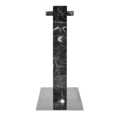 Alessandro Albrizzi Albrizzi Fireplace Tool Set In Figured Gray Marble And Chrome 1970s - 1484946