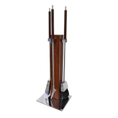 Alessandro Albrizzi Albrizzi Fireplace Tool Set With Mounting Post In Brazilian Rosewood 1970s - 1493352