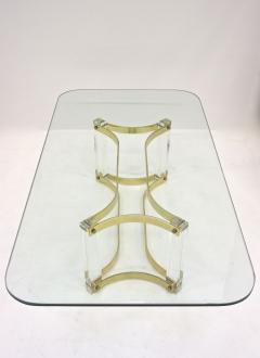 Alessandro Albrizzi Mid Century Lucite Brass Coffee Table by A Albrizzi Gilt Brass IT ca 1970 - 3985140