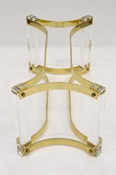 Alessandro Albrizzi Mid Century Lucite Brass Coffee Table by A Albrizzi Gilt Brass IT ca 1970 - 3985144