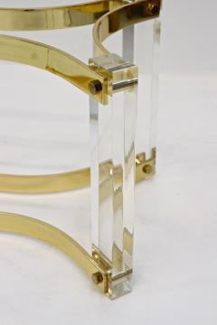 Alessandro Albrizzi Mid Century Lucite Brass Coffee Table by A Albrizzi Gilt Brass IT ca 1970 - 3985147