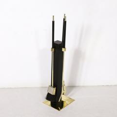 Alessandro Albrizzi Mid Century Modernist Three Piece Fire Tool Set in Brass by Alessandro Albrizzi - 3523706