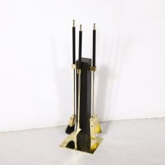 Alessandro Albrizzi Mid Century Modernist Three Piece Fire Tool Set in Brass by Alessandro Albrizzi - 3523713