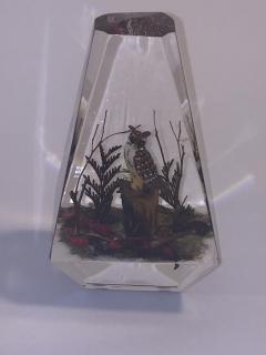 Alessandro Albrizzi Modern Trio of High End Solid Lucite Obelisks With Diorama of Wildlife Scenes - 540256