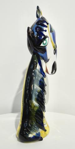 Alessandro Barbaro 2018 Italian Picasso Style Yellow Blue Crystal Murano Glass Modernist Sculpture - 1464443