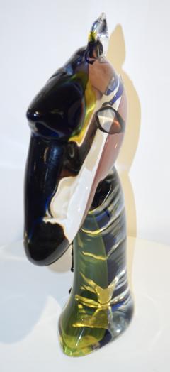 Alessandro Barbaro 2018 Italian Picasso Style Yellow Blue Crystal Murano Glass Modernist Sculpture - 1464445