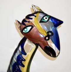 Alessandro Barbaro 2018 Italian Picasso Style Yellow Blue Crystal Murano Glass Modernist Sculpture - 1464446