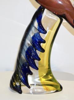 Alessandro Barbaro 2018 Italian Picasso Style Yellow Blue Crystal Murano Glass Modernist Sculpture - 1464448