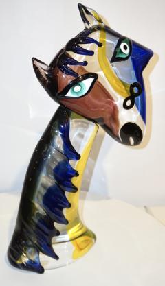 Alessandro Barbaro 2018 Italian Picasso Style Yellow Blue Crystal Murano Glass Modernist Sculpture - 1464450